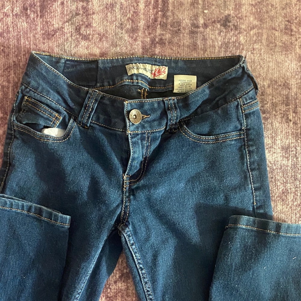 Paris Blues Dark Blue Low Ris Skinny Jeans 5 - Picture 3 of 11